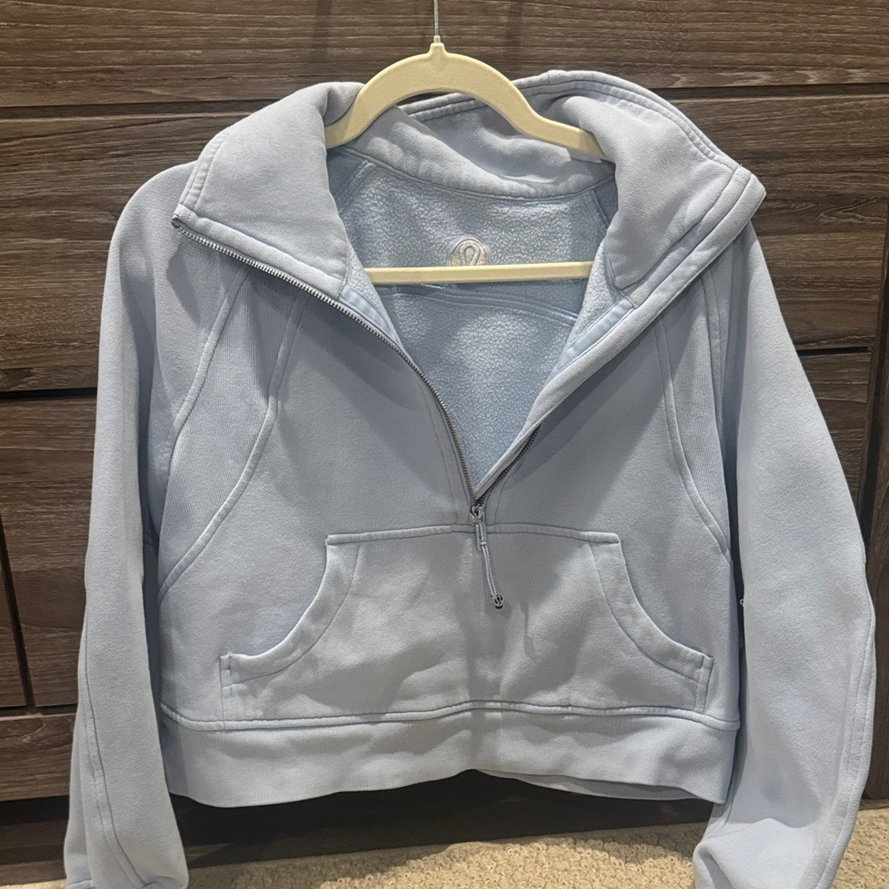 Lululemon Scuba Oversized Funnel Neck Half Zip (BLUE LINEN)